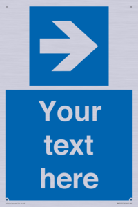 Custom Directional signage blue right arrow 